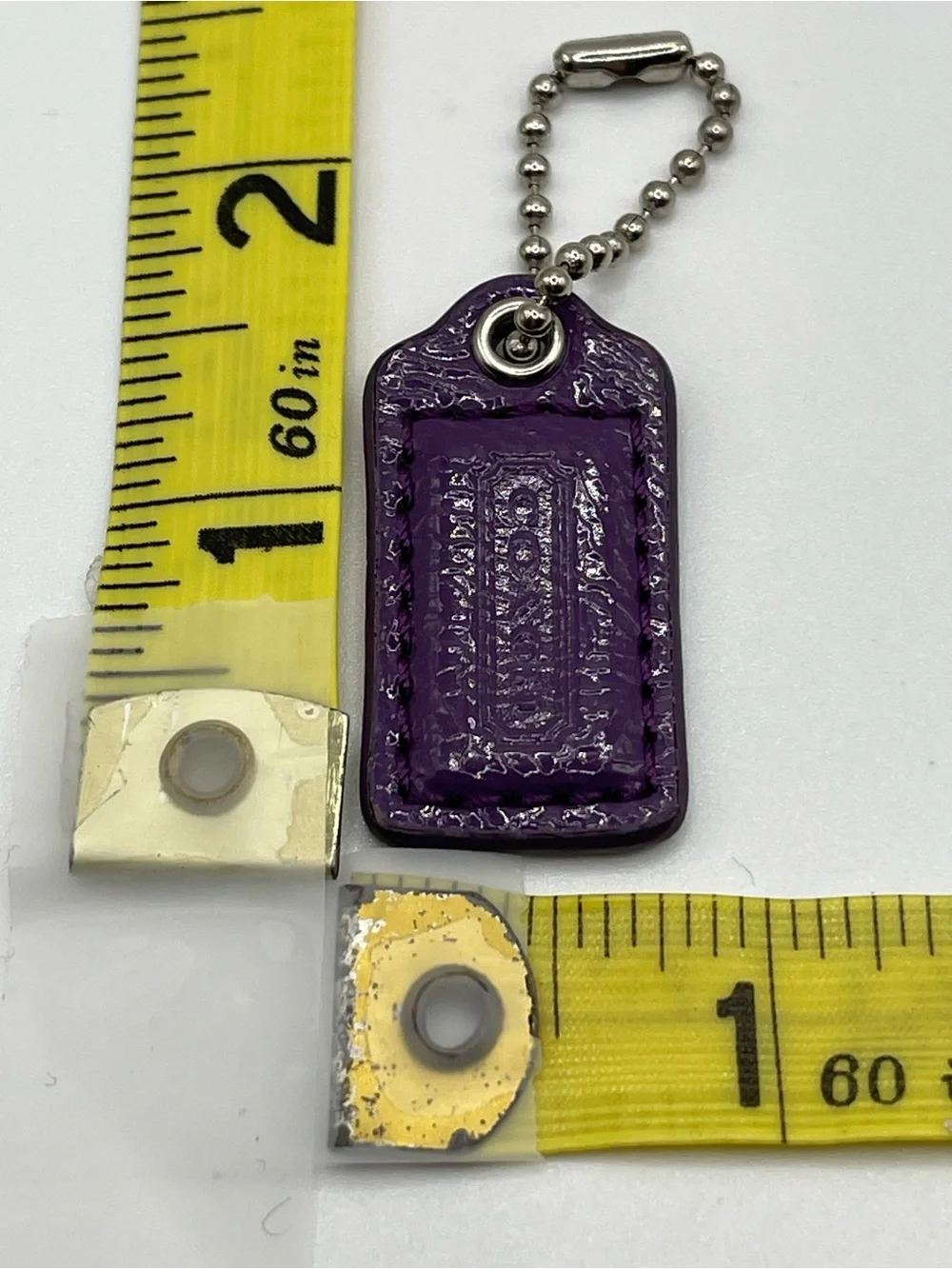Coach Purple Patent Leather Hang Tag Keychain
